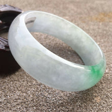 Load image into Gallery viewer, 55/56/57mm Certified Natural Lavender Jadeite Emerald A Jade HandCarved Bracelet Bangle GX463