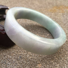 Load image into Gallery viewer, 57/58/59mm Certified Natural Lavender Jadeite Emerald A Jade HandCarved Bracelet Bangle GX342