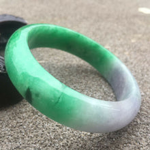 Load image into Gallery viewer, 10% OFF- 55/56/57mm Certified Natural Lavender Jadeite Emerald A Jade HandCarved Bracelet Bangle GX287