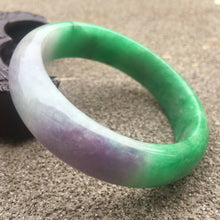 Load image into Gallery viewer, 10% OFF- 55/56/57mm Certified Natural Lavender Jadeite Emerald A Jade HandCarved Bracelet Bangle GX287