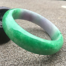Load image into Gallery viewer, 10% OFF- 55/56/57mm Certified Natural Lavender Jadeite Emerald A Jade HandCarved Bracelet Bangle GX287