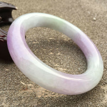Load image into Gallery viewer, 10% OFF- 57/58/59mm Certified Natural Lavender Jadeite Emerald A Jade HandCarved Round Bracelet Bangle GX607