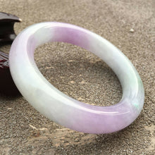 Load image into Gallery viewer, 10% OFF- 57/58/59mm Certified Natural Lavender Jadeite Emerald A Jade HandCarved Round Bracelet Bangle GX607