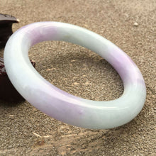 Load image into Gallery viewer, 10% OFF- 58/59/60mm Certified Natural Lavender Jadeite Emerald A Jade HandCarved Round Bracelet Bangle GX606