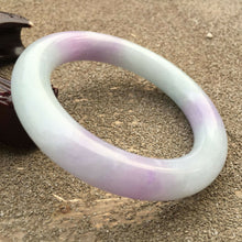 Load image into Gallery viewer, 10% OFF- 58/59/60mm Certified Natural Lavender Jadeite Emerald A Jade HandCarved Round Bracelet Bangle GX606