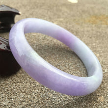 Load image into Gallery viewer, 10% OFF- 56/57/58mm Certified Natural Lavender Jadeite Emerald A Jade HandCarved Bracelet Bangle GX581
