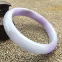 Load image into Gallery viewer, 10% OFF- 56/57/58mm Certified Natural Lavender Jadeite Emerald A Jade HandCarved Bracelet Bangle GX581