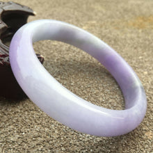 Load image into Gallery viewer, 10% OFF- 56/57/58mm Certified Natural Lavender Jadeite Emerald A Jade HandCarved Bracelet Bangle GX581
