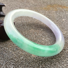 Load image into Gallery viewer, 10% OFF- 58/59/60mm Certified Natural Lavender Jadeite Emerald A Jade HandCarved Round Bracelet Bangle GX349
