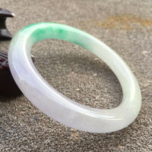 Load image into Gallery viewer, 10% OFF- 58/59/60mm Certified Natural Lavender Jadeite Emerald A Jade HandCarved Round Bracelet Bangle GX349