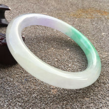 Load image into Gallery viewer, 10% OFF- 58/59/60mm Certified Natural Lavender Jadeite Emerald A Jade HandCarved Round Bracelet Bangle GX349
