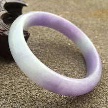 Load image into Gallery viewer, 10% OFF- 56/57/58mm Certified Natural Lavender Jadeite Emerald A Jade HandCarved Bracelet Bangle GX468