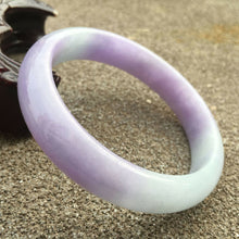 Load image into Gallery viewer, 10% OFF- 56/57/58mm Certified Natural Lavender Jadeite Emerald A Jade HandCarved Bracelet Bangle GX468
