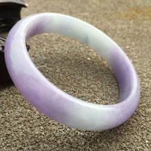 Load image into Gallery viewer, 10% OFF- 56/57/58mm Certified Natural Lavender Jadeite Emerald A Jade HandCarved Bracelet Bangle GX468