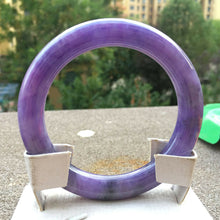 Load image into Gallery viewer, 10% OFF- 57/58/59mm Certified Natural Lavender Jadeite Emerald A Jade HandCarved Round Bracelet Bangle GX359