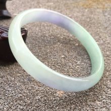 Load image into Gallery viewer, 10% OFF- 55/56/57mm Certified Natural Lavender Jadeite Emerald A Jade HandCarved Bracelet Bangle GX341