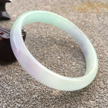 Load image into Gallery viewer, 10% OFF- 55/56/57mm Certified Natural Lavender Jadeite Emerald A Jade HandCarved Bracelet Bangle GX341