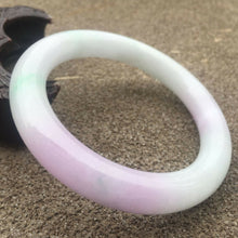 Load image into Gallery viewer, 10% OFF- 57/58/59mm Certified Natural Lavender Jadeite Emerald A Jade HandCarved Round Bracelet Bangle GX276