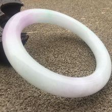 Load image into Gallery viewer, 10% OFF- 57/58/59mm Certified Natural Lavender Jadeite Emerald A Jade HandCarved Round Bracelet Bangle GX276