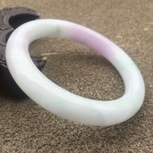Load image into Gallery viewer, 10% OFF- 57/58/59mm Certified Natural Lavender Jadeite Emerald A Jade HandCarved Round Bracelet Bangle GX276
