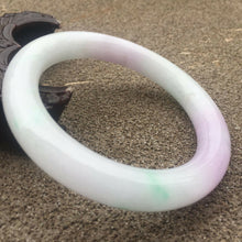 Load image into Gallery viewer, 10% OFF- 57/58/59mm Certified Natural Lavender Jadeite Emerald A Jade HandCarved Round Bracelet Bangle GX276