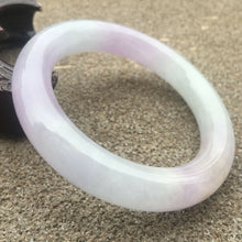 Load image into Gallery viewer, 10% OFF- 57/58/59mm Certified Natural Lavender Jadeite Emerald A Jade HandCarved Round Bracelet Bangle GX274