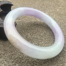 Load image into Gallery viewer, 10% OFF- 57/58/59mm Certified Natural Lavender Jadeite Emerald A Jade HandCarved Round Bracelet Bangle GX274