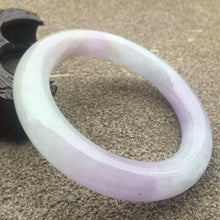 Load image into Gallery viewer, 10% OFF- 57/58/59mm Certified Natural Lavender Jadeite Emerald A Jade HandCarved Round Bracelet Bangle GX274