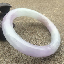 Load image into Gallery viewer, 10% OFF- 57/58/59mm Certified Natural Lavender Jadeite Emerald A Jade HandCarved Round Bracelet Bangle GX274