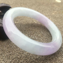 Load image into Gallery viewer, 10% OFF- 57/58/59mm Certified Natural Lavender Jadeite Emerald A Jade HandCarved Round Bracelet Bangle GX263