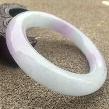 Load image into Gallery viewer, 10% OFF- 57/58/59mm Certified Natural Lavender Jadeite Emerald A Jade HandCarved Round Bracelet Bangle GX263
