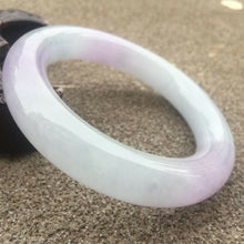 Load image into Gallery viewer, 10% OFF- 57/58/59mm Certified Natural Lavender Jadeite Emerald A Jade HandCarved Round Bracelet Bangle GX263