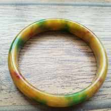 Load image into Gallery viewer, 56/57/58mm Certified Natural Yellow Green Jadeite Emerald A Jade HandCarved Bracelet Bangle F318
