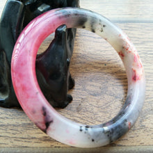 Load image into Gallery viewer, 10% OFF- 56/57/58mm Certified Natural Red Emerald Xiu Jade A HandCarved Round Bracelet Bangle A0012