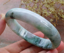 Load image into Gallery viewer, 57/58/59mm Certified Natural 3 Color Jadeite Emerald A Jade HandCarved Bracelet Bangle A-1591