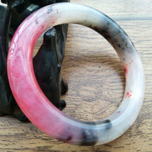 Load image into Gallery viewer, 10% OFF- 56/57/58mm Certified Natural Red Emerald Xiu Jade A HandCarved Round Bracelet Bangle A0012