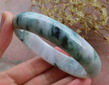 Load image into Gallery viewer, 57/58/59mm Certified Natural 3 Color Jadeite Emerald A Jade HandCarved Bracelet Bangle A-1591