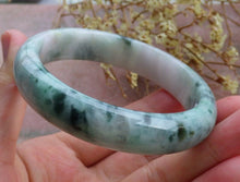 Load image into Gallery viewer, 57/58/59mm Certified Natural 3 Color Jadeite Emerald A Jade HandCarved Bracelet Bangle A-1591