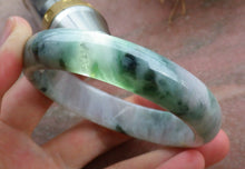 Load image into Gallery viewer, 57/58/59mm Certified Natural 3 Color Jadeite Emerald A Jade HandCarved Bracelet Bangle A-1591