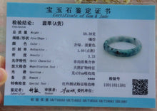 Load image into Gallery viewer, 57/58/59mm Certified Natural 3 Color Jadeite Emerald A Jade HandCarved Bracelet Bangle A-1591