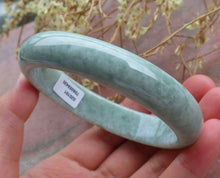 Load image into Gallery viewer, 58/59/60mm Certified Natural Lavender Jadeite Emerald A Jade HandCarved Bracelet Bangle A-9420