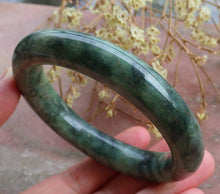 Load image into Gallery viewer, 56/57/58mm Certified Natural Lavender Jadeite Emerald A Jade HandCarved Round Bracelet Bangle A-4692