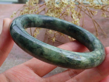 Load image into Gallery viewer, 56/57/58mm Certified Natural Lavender Jadeite Emerald A Jade HandCarved Round Bracelet Bangle A-4692