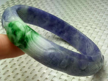 Load image into Gallery viewer, 56/57/58mm Certified Natural Purple Green Jadeite Emerald A Jade HandCarved Dragon-Phoenix Bracelet Bangle A1940