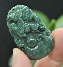 Load image into Gallery viewer, 10% OFF- Certified Natural Jadeite Emerald A*Jade HandCarved Lucky Horse Pendant Z6908