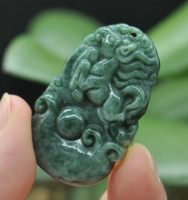 Load image into Gallery viewer, 10% OFF- Certified Natural Jadeite Emerald A*Jade HandCarved Lucky Horse Pendant Z6908