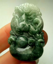 Load image into Gallery viewer, 10% OFF- Certified Natural Jadeite Emerald A*Jade HandCarved Lucky Horse Pendant A3405