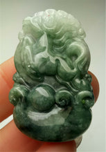 Load image into Gallery viewer, 10% OFF- Certified Natural Jadeite Emerald A*Jade HandCarved Lucky Horse Pendant A3405