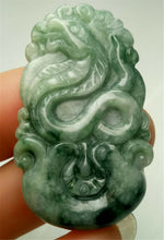 Load image into Gallery viewer, 10% OFF- Certified Natural Jadeite Emerald A*Jade HandCarved Lucky Snake Pendant A3407