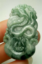 Load image into Gallery viewer, 10% OFF- Certified Natural Jadeite Emerald A*Jade HandCarved Lucky Snake Pendant A3407